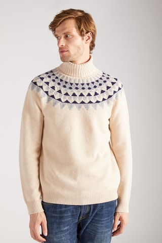 Sous-pull slim en laine vierge - Beige - Zanone