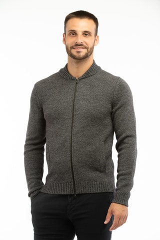 Gilet slim en laine vierge - Anthracite - Zanone