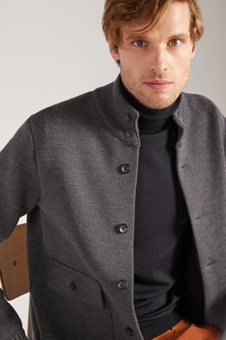 Gilet slim en laine vierge - Gris foncé - Zanone