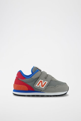 Sneakers en nubuck 515 - Gris et rouge