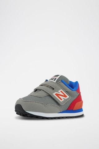 Sneakers en nubuck 515 - Gris et rouge