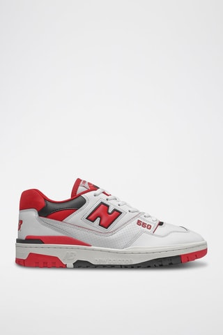 Sneakers en cuir 550 - Blanc et rouge