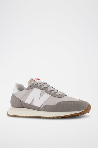 Sneakers en cuir 237 - Gris foncé et blanc