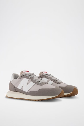 Sneakers en cuir 237 - Gris foncé et blanc