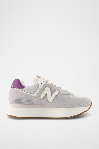 Baskets plateformes en cuir 574 - Gris