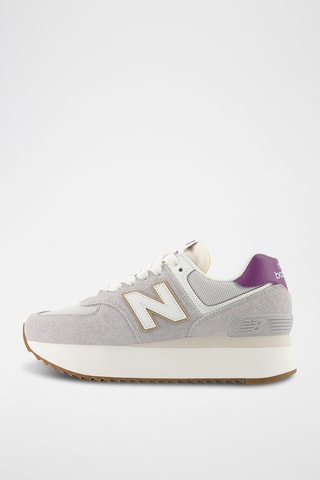 Baskets plateformes en cuir 574 - Gris