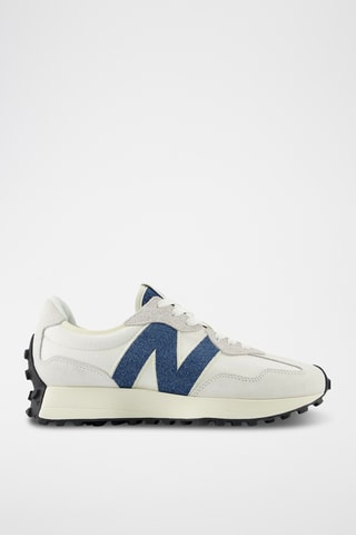 Baskets en nubuck 327 - Blanc et bleu