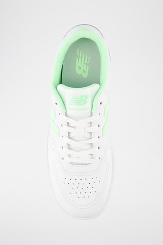 Baskets en cuir W80 - Blanc et vert fluo