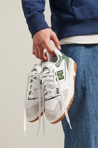 Baskets en cuir 550 - Blanc et vert
