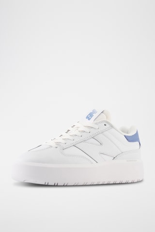 Baskets plateformes en cuir 302 - Blanc et bleu