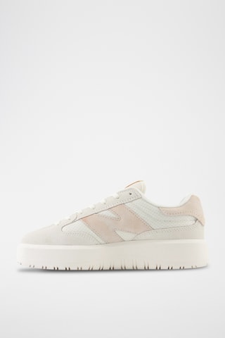 Baskets plateformes en nubuck 302 - Blanc et rose