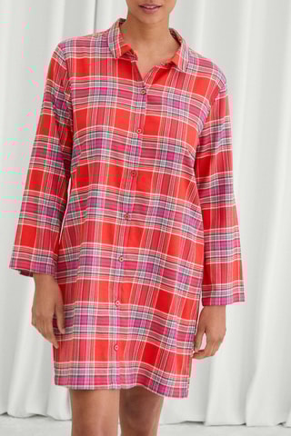 Camisa de dormir Chalet - Vermelho e rosa