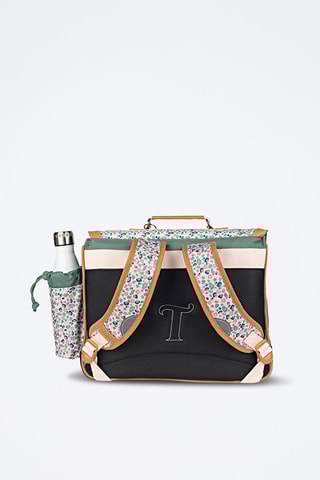 Cartable avec poche gourde Iris 38 cm - Kaki et blanc