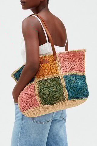 Leren Shopper Roze en Blauw