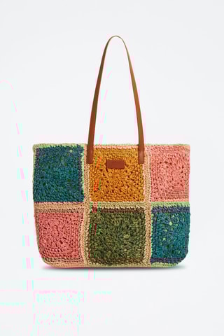 Leren Shopper Roze en Blauw