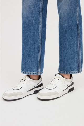 Leren Sneakers Wit en Zwart