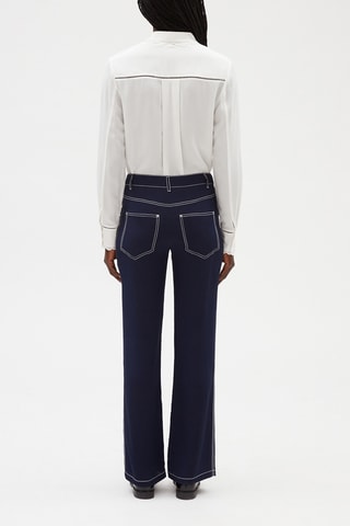 Zijden Flare Jeans Donkerblauw