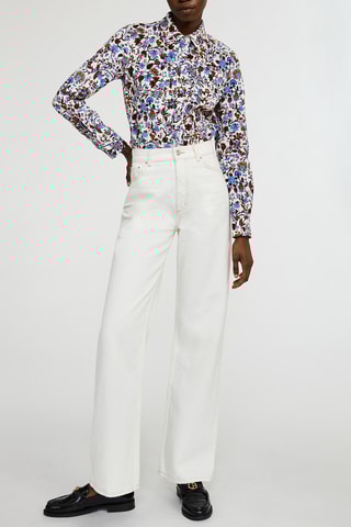 Velours Blouse Wit en Steenrood