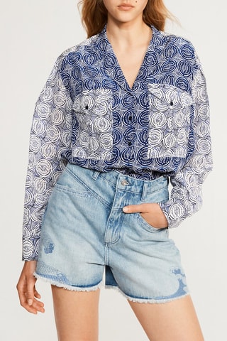 Blouse Wit en Donkerblauw