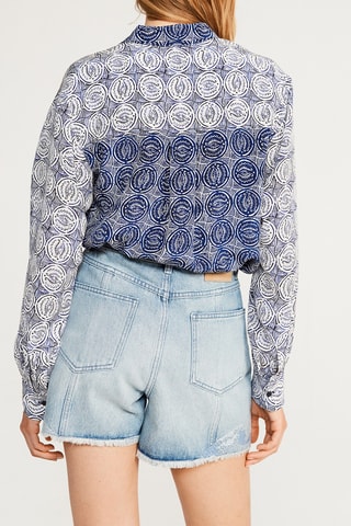 Blouse Wit en Donkerblauw