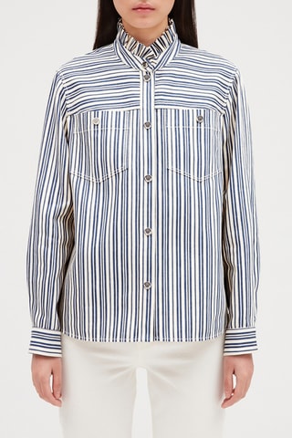 Blouse Wit en Blauw