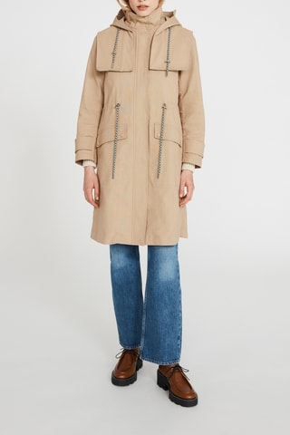 Trenchcoat met Capuchon Beige
