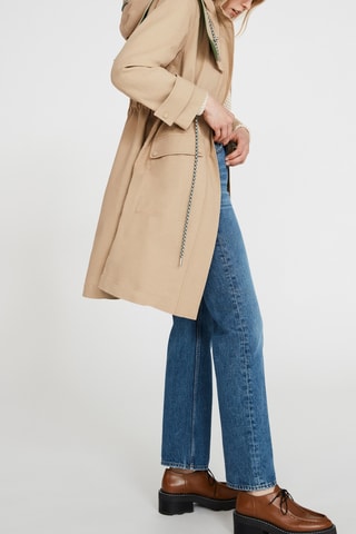 Trenchcoat met Capuchon Beige