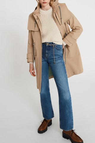 Trenchcoat met Capuchon Beige