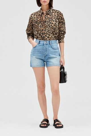 Spijkershort Blauw