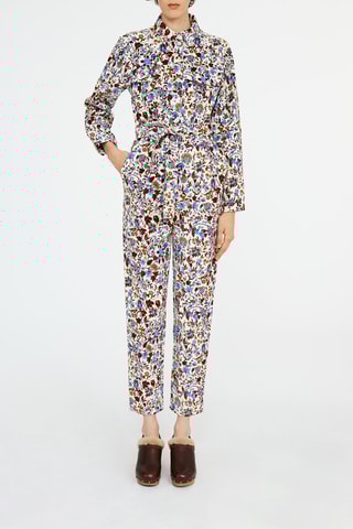 Velours Jumpsuit Ecru en Steenrood