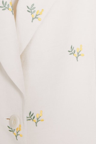 Blazer van Linnenmix Ecru