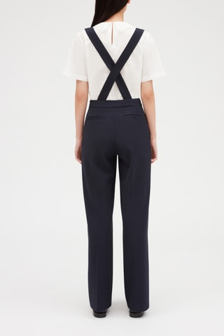 Wollen Broek Hoge Taille - Marineblauw