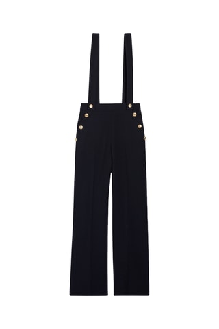 Wollen Broek Hoge Taille - Marineblauw