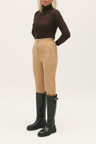 Broek Hoge Taille - Beige