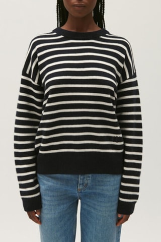 Kasjmier Trui - Marineblauw en Wit