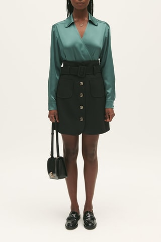 Trapeziumrok Hoge Taille - Zwart