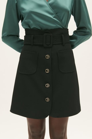 Trapeziumrok Hoge Taille - Zwart