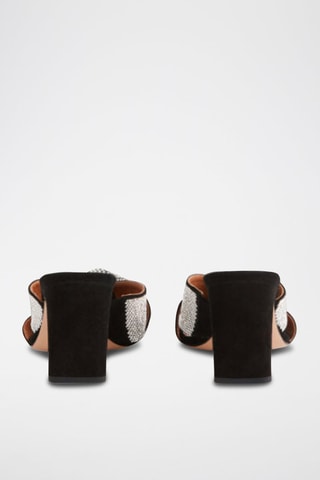 Leren Sandalen met Hak -  Zwart