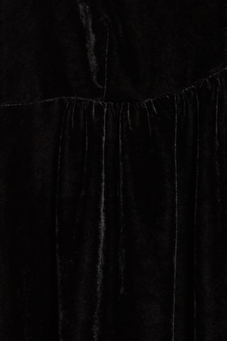 Velours Trapezium Jurk - Zwart
