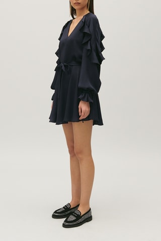 Jurk met Ruches - Marineblauw