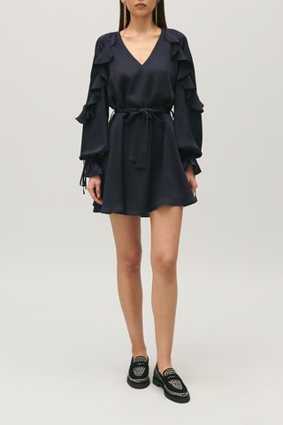 Jurk met Ruches - Marineblauw