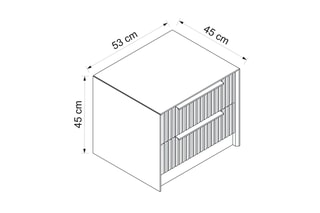 Table de chevet 2 tiroirs Kale Luxe  - 53 x 45 x 45 cm