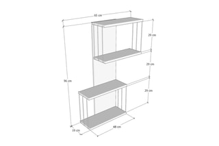 Etagère murale 4 niveaux Destan - 65 x 96 x 19 cm