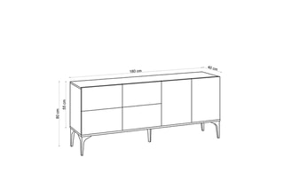 Bahut 6 portes - 180 x 40 x 80 cm