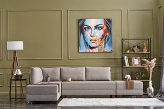 Canapé d'angle gauche convertible Fly - Crème - 3 places - Couchage 200 x 140 cm