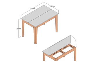 Table - 110 x 75 x 72 cm