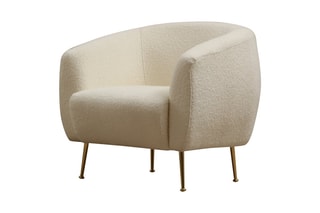 Fauteuil Eses - Crème - Revêtement en tissu
