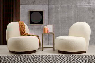Fauteuil Tina - Blanc - Revêtement en tissu