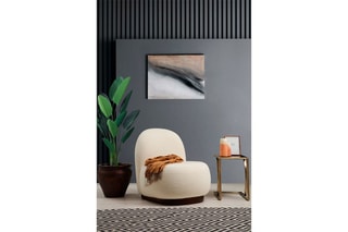 Fauteuil Tina - Blanc - Revêtement en tissu