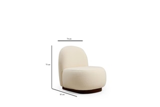 Fauteuil Tina - Blanc - Revêtement en tissu